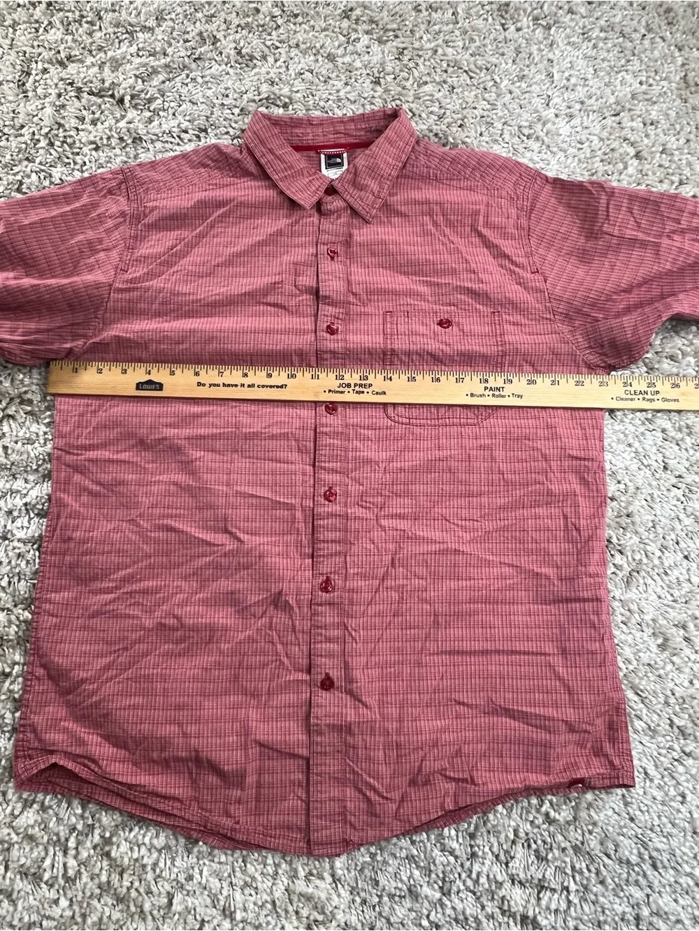 The North Face Men's Red Gingham Long-Sleeve Button-Down Shirt